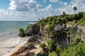 Tulum Mexico, Mayan ruins on top of the cliff Royalty Free Stock Photo