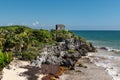 Tulum Mexico, Mayan ruins on top of the cliff Royalty Free Stock Photo