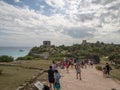 Tulum, Mexico, South America : [Tulum ruins of ancient Mayan city, tourist destination, Caribbean sea, gulf, beach] Royalty Free Stock Photo