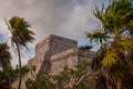 Tulum, Mexico, Yucatan, Riviera Maya: The ruins of the ancient Mayan city archeological site in Tulum Royalty Free Stock Photo