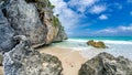 Tulum ocean colors on a cloudy day, Mexico