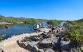 Yal-Ku Lagoon and cenote swimming area Royalty Free Stock Photo