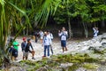 Coba Maya Ruins ancient buildings pyramids in tropical jungle Mexico