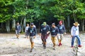 Coba Maya Ruins ancient buildings pyramids in tropical jungle Mexico