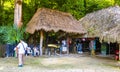 Coba Maya Ruins ancient buildings pyramids in tropical jungle Mexico