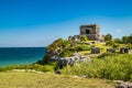 Tulum ruins at the Caribbean coast, Quintana Roo, Mexico. Royalty Free Stock Photo