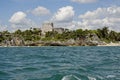 Tulum Ruins from the sea in Quintana Roo - Mexico Royalty Free Stock Photo