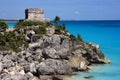 Tulum watch tower overlooking the Caribbean