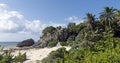 Tulum. A white sandy beach meets a crystal clear blue Caribbean sea in Tulum, Mexico - image Royalty Free Stock Photo