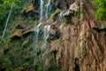 Tumalog waterfall in a mountain gorge in the tropical jungle of the Philippines, Cebu Royalty Free Stock Photo