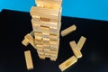 Tumble tower wooden block game