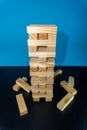 Tumble tower wooden block game