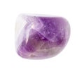 tumbled Amethyst gem stone isolated on white