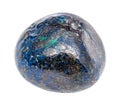 tumbled Azurite (chessylite) gemstone isolated