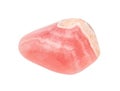 Tumbled banded Rhodochrosite gemstone isolated