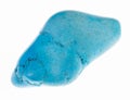 tumbled blue howlite (turquenite) gem on white