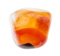 tumbled carnelian (cornelian) gemstone on white Royalty Free Stock Photo