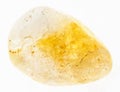 tumbled Citrine (yellow quartz) gem stone on white Royalty Free Stock Photo