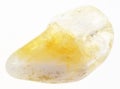 tumbled Citrine (yellow quartz) gem stone on white Royalty Free Stock Photo