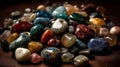 Tumbled Gemstones Close-up