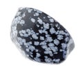 tumbled gray snowflake obsidian gemstone on white