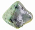 tumbled green garnet Grossular gem stone on white