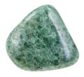 Tumbled green jadeite stone isolated Royalty Free Stock Photo