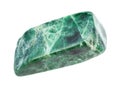 tumbled Jadeite (green jade) gem stone isolated Royalty Free Stock Photo