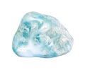 tumbled larimar gemstone isolated on white Royalty Free Stock Photo