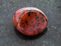 tumbled mahogany obsidian gemstone on dark