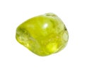 tumbled peridot crystal isolated on white Royalty Free Stock Photo