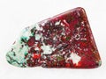 tumbled red Cuprite and green Chrysocolla gemstone