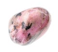 Tumbled rhodonite gemstone cutout on white Royalty Free Stock Photo