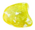 Tumbled yellow lizardite gemstone isolated Royalty Free Stock Photo