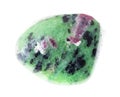 tumbled zoisite (anyolite) gem stone on white