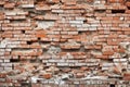 tumbledown brick wall from earthquake activity