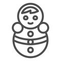 Tumbler doll line icon, Kids toys concept, roly poly toy sign on white background, doll balance icon in outline style