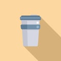 Tumbler thermo cup icon flat vector. Reusable coffee