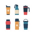 Tumblers With Cover, Travel Thermo Mugs, Reusable Cups For Hot Drinks