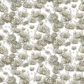 Tumbleweed, dry weed ball seamless pattern Royalty Free Stock Photo