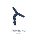 tumbling icon. Trendy flat vector tumbling icon on white background from sport collection
