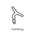 tumbling icon. Trendy modern flat linear vector tumbling icon on