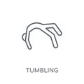 tumbling linear icon. Modern outline tumbling logo concept on wh