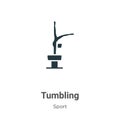 Tumbling vector icon on white background. Flat vector tumbling icon symbol sign from modern sport collection for mobile concept
