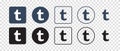 Tumblr vector logo icon set. Vector illustration Royalty Free Stock Photo