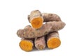 Tumeric is a Spice that Supports Your Body`s Astonishing Immune System and antioxidant on white Royalty Free Stock Photo