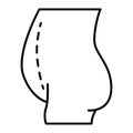 Tummy plastic surgery thin line icon. Female abdomen plasic vector illustration isolated on white. Liposuction outline