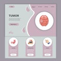 Tumor flat landing page website template. Ulcers, yersiniosis, warts. Web banner with header, content and footer. Vector