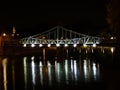 Tumski bridge at night, Wroclaw