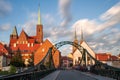 Tumski bridge and Wroclaw Cathedral